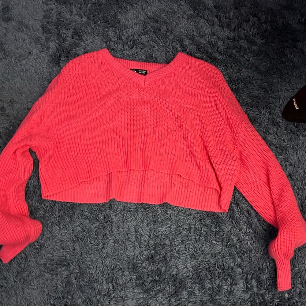 Pink Cropped Sweater S
